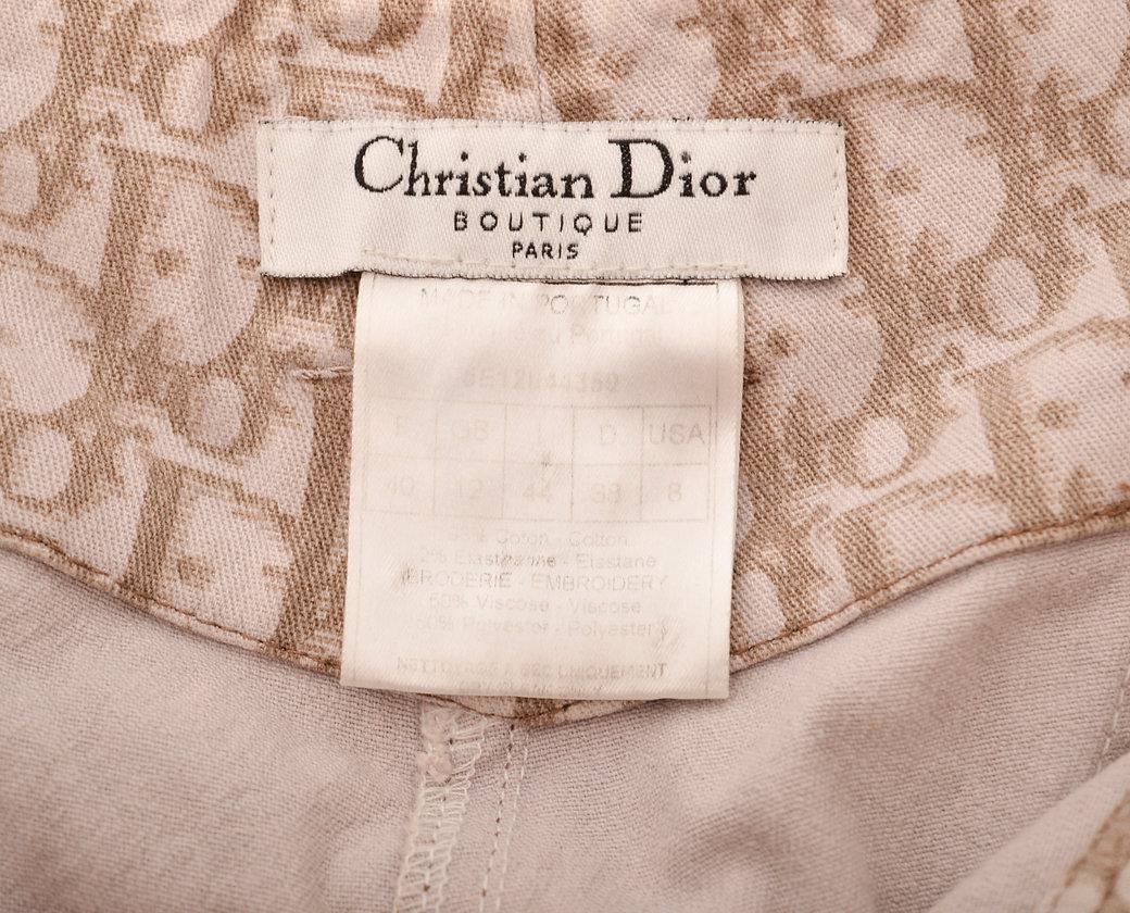Y2K Christian Dior Ss/2005 Trotter Print Monogram Low Waisted Jeans In Good Condition For Sale In Sheffield, GB