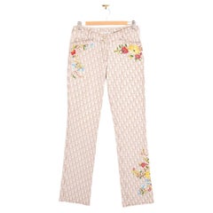 Jeans a vita bassa Y2K Christian Dior Ss/2005 Trotter Print Monogram