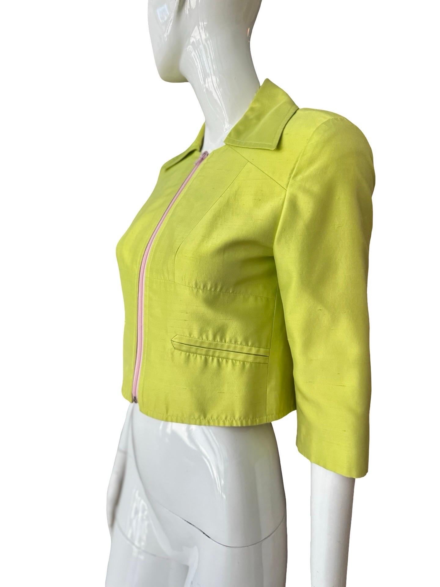 Y2K Christian Lacroix Bazaar Seidenjacke (Gelb) im Angebot