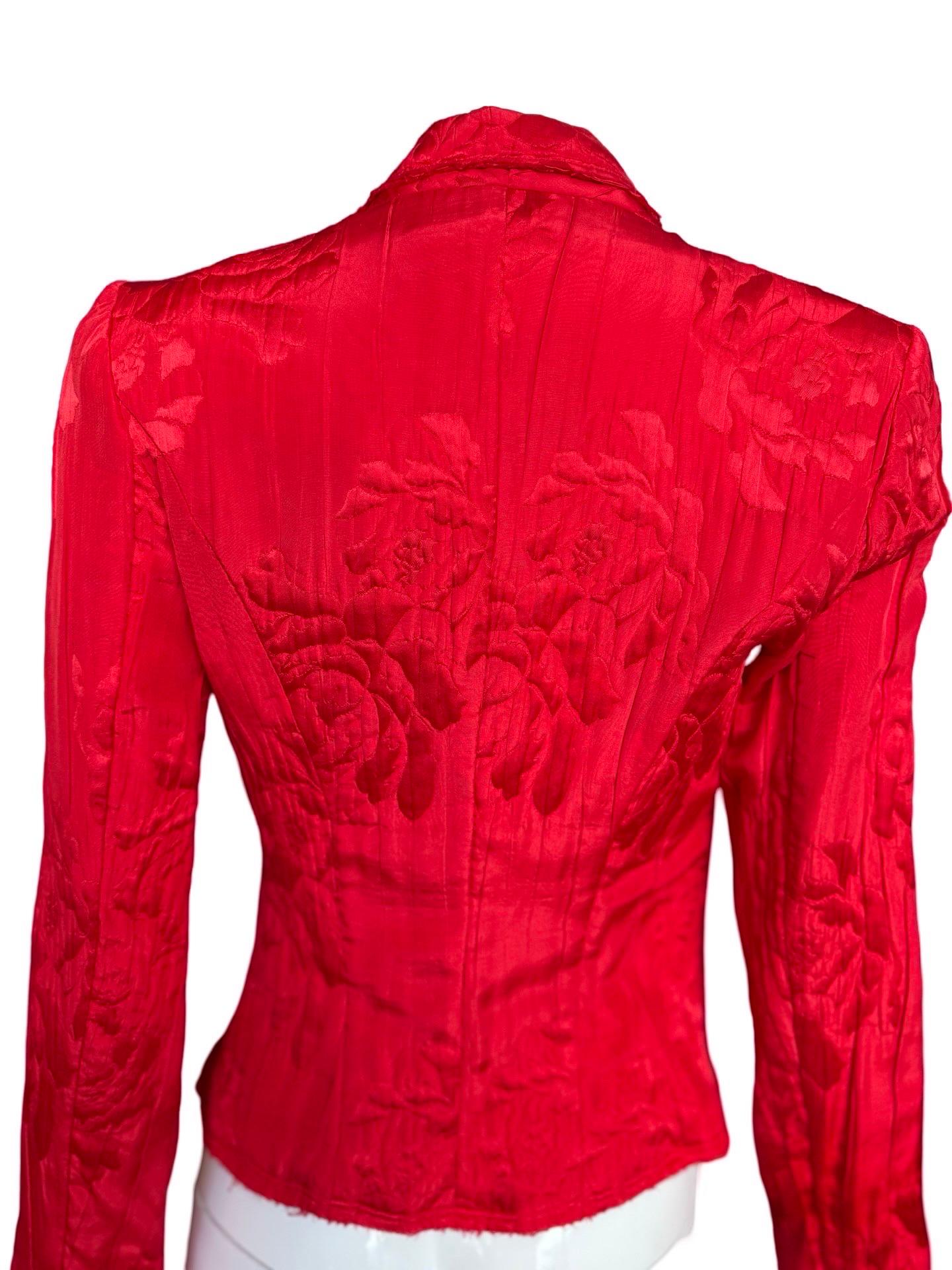 Y2K Christian Lacroix Jacquard Silk Jacket In Good Condition For Sale In Miami, FL