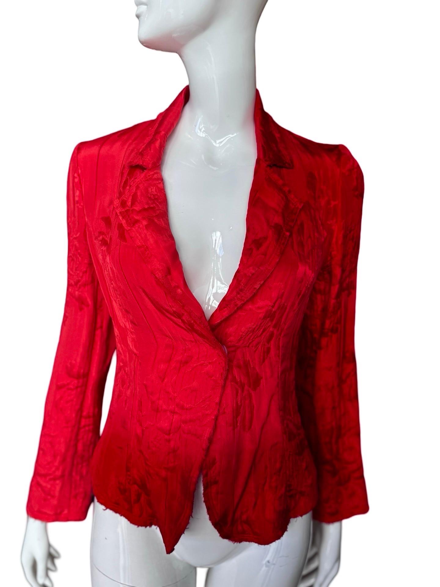 Y2K Christian Lacroix Jacquard Silk Jacket For Sale 1