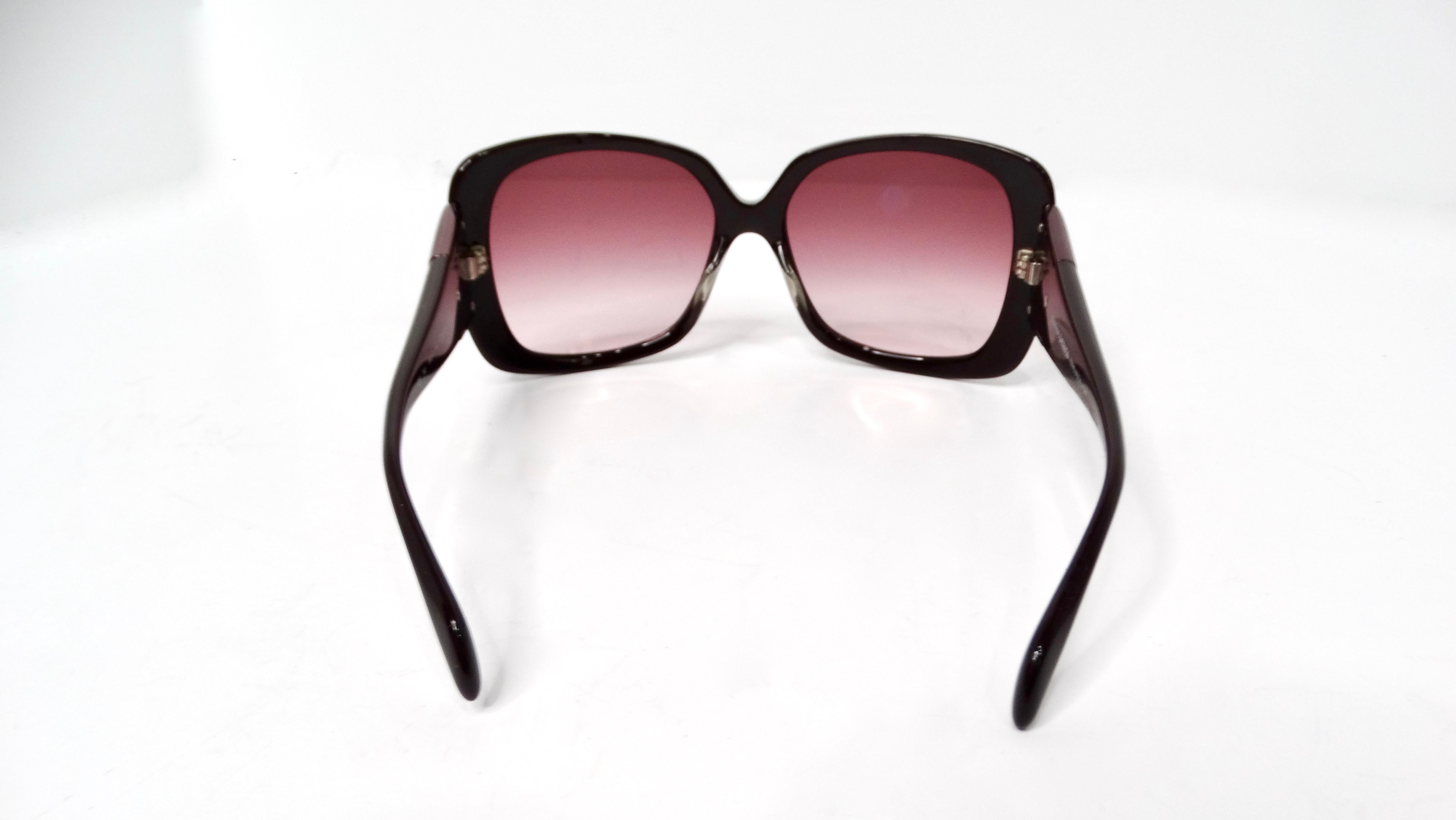 Y2K Chrome Hearts Oversized Chinnutz Black & Purple Tinted Lens Sunglasses In Good Condition For Sale In Scottsdale, AZ