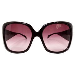 Y2K Chrome Hearts Oversized Chinnutz Black & Purple Tinted Lens Sunglasses
