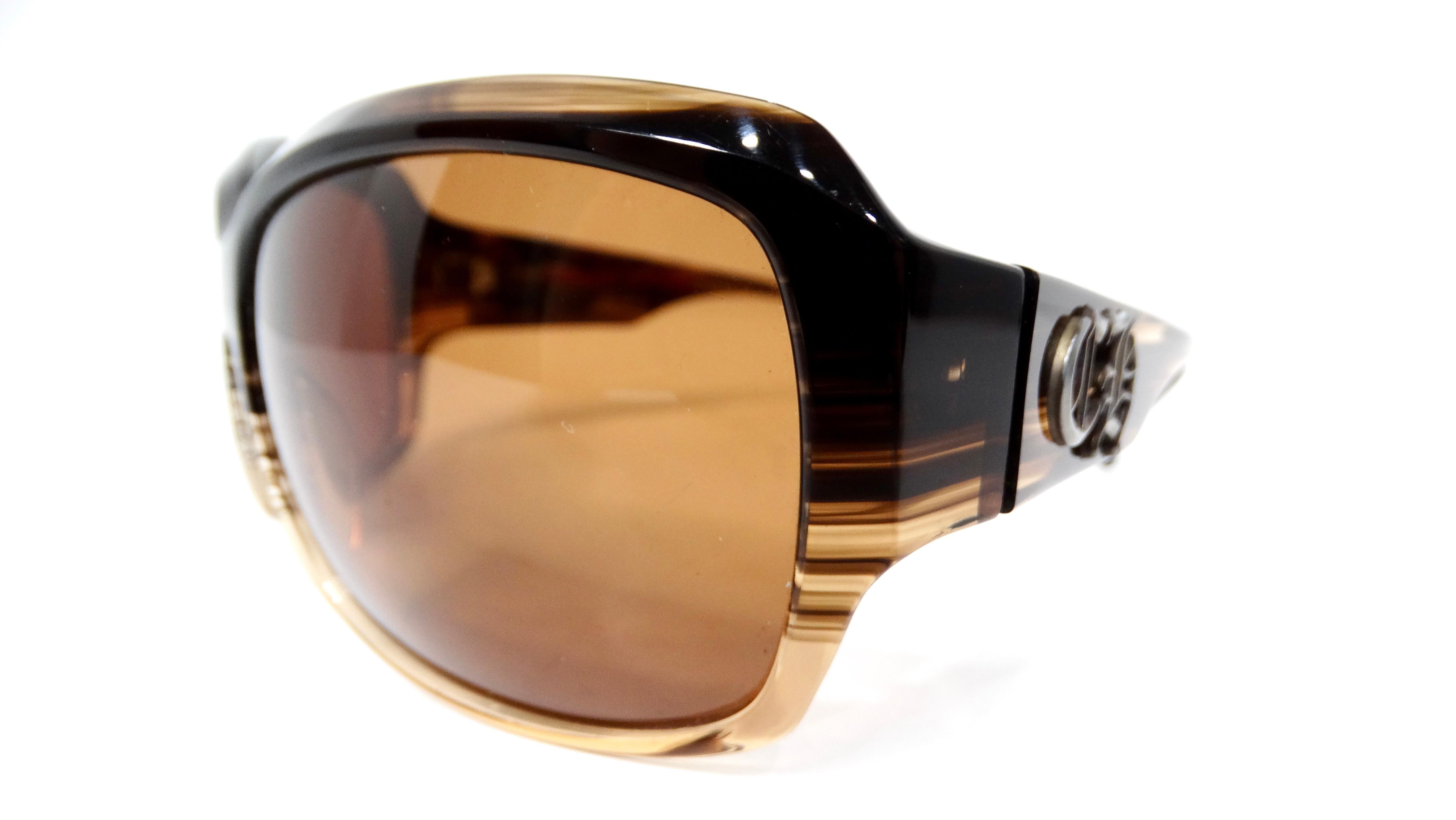 Y2K Chrome Hearts Sweet Young Thang II Oversized Brown Acetate Sunglasses (Braun) im Angebot