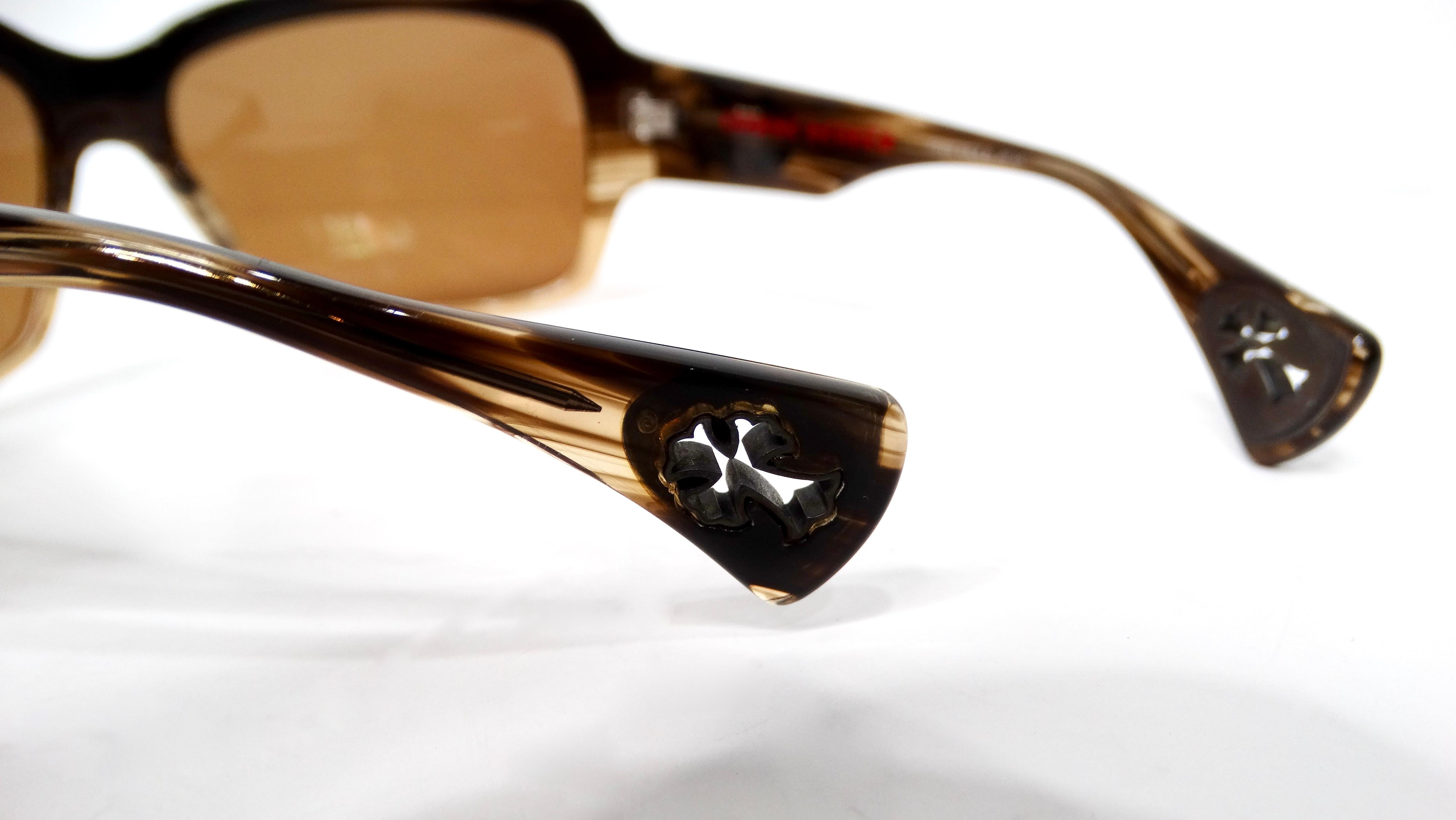 Y2K Chrome Hearts Sweet Young Thang II Oversized Brown Acetate Sunglasses im Zustand „Gut“ im Angebot in Scottsdale, AZ
