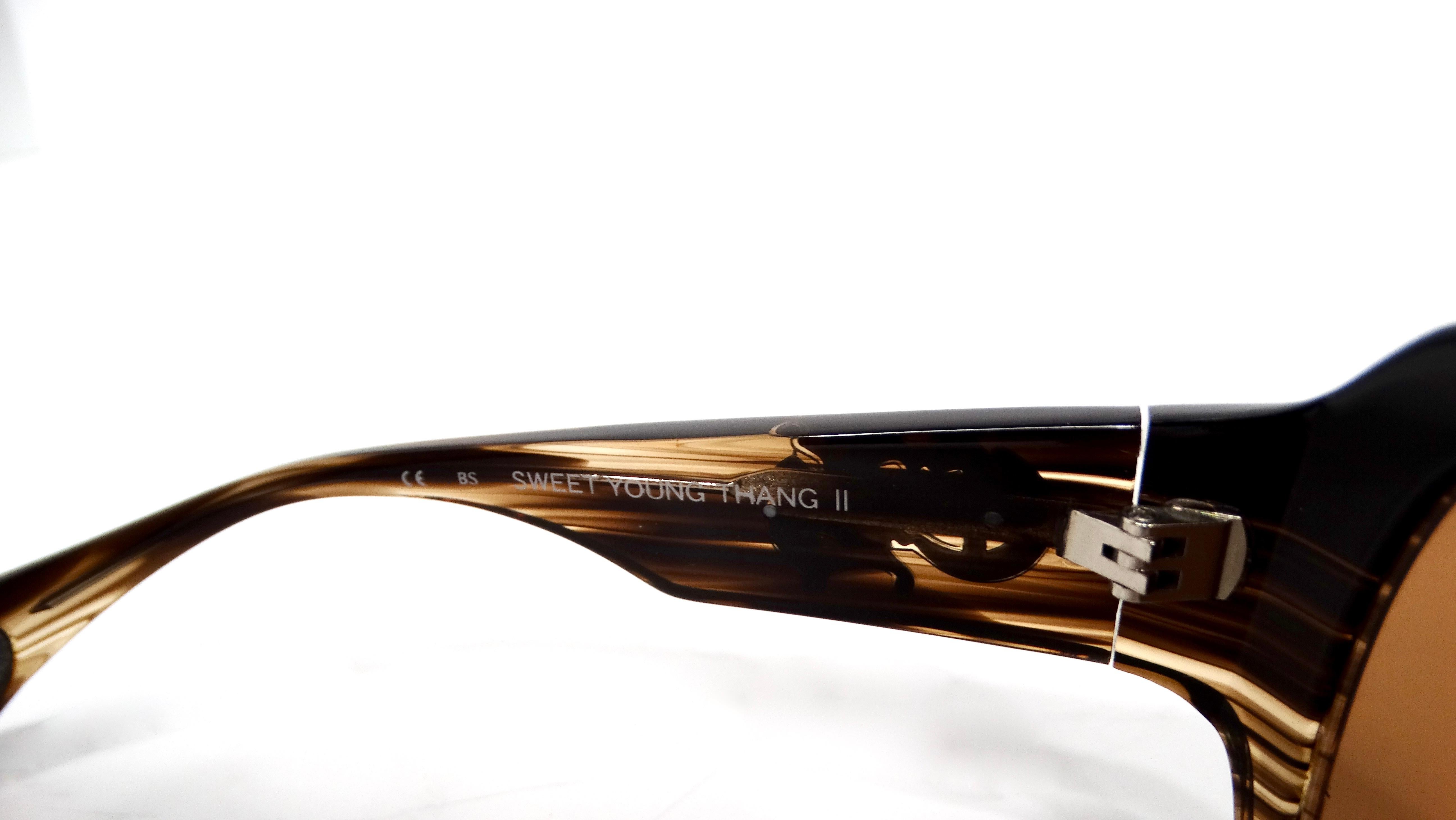 Y2K Chrome Hearts Sweet Young Thang II Oversized Brown Acetate Sunglasses im Angebot 1