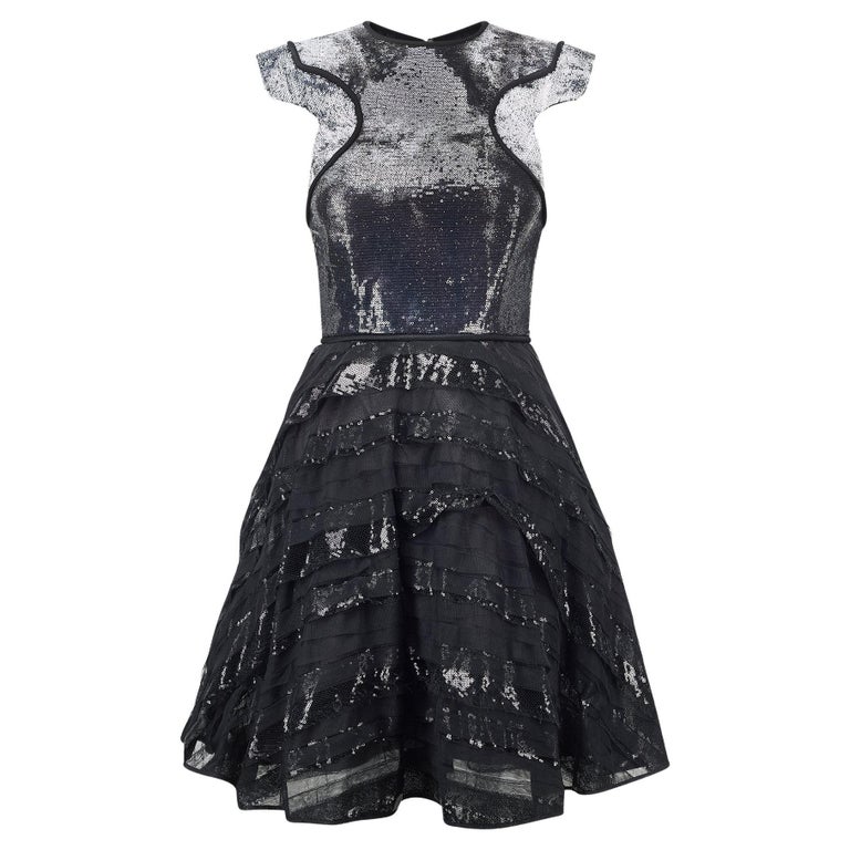 Y2k David Fielden Monochrome Sequin And Tulle Dress Y2k David Fielden Monochrome Sequin And Tulle Dress