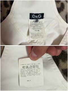 Y2K D&G Dolce & Gabbana Vintage White Denim Capri Pant Overalls
