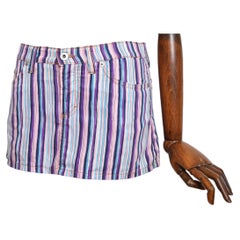 Y2K Dolce & Gabbana 2000’s Low Rise Striped Colourful Micro Mini Skirt