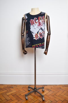 Y2k DOLCE & GABBANA 2001 Rock Print ACDC sleeveless Vest Top - Singlet Tank Top