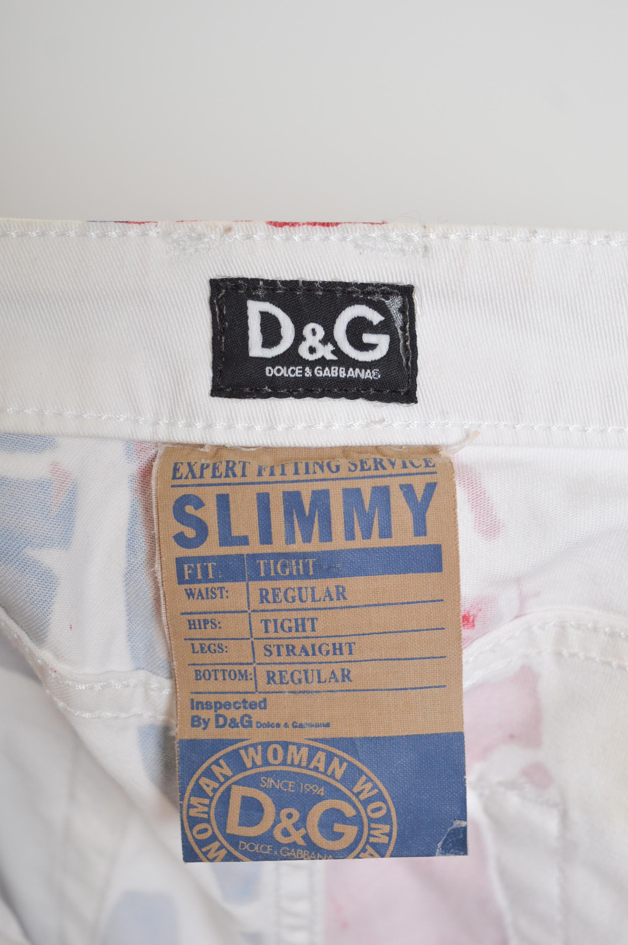 Y2k Dolce & Gabbana Amerikanische Flagge Sterne & gestreifte, tief ausgeschnittene, schlanke Jeans - Hose für Damen oder Herren im Angebot