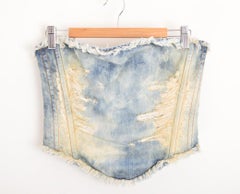 Y2K Dolce & Gabbana Distressed Denim 2000's Corset Bustier