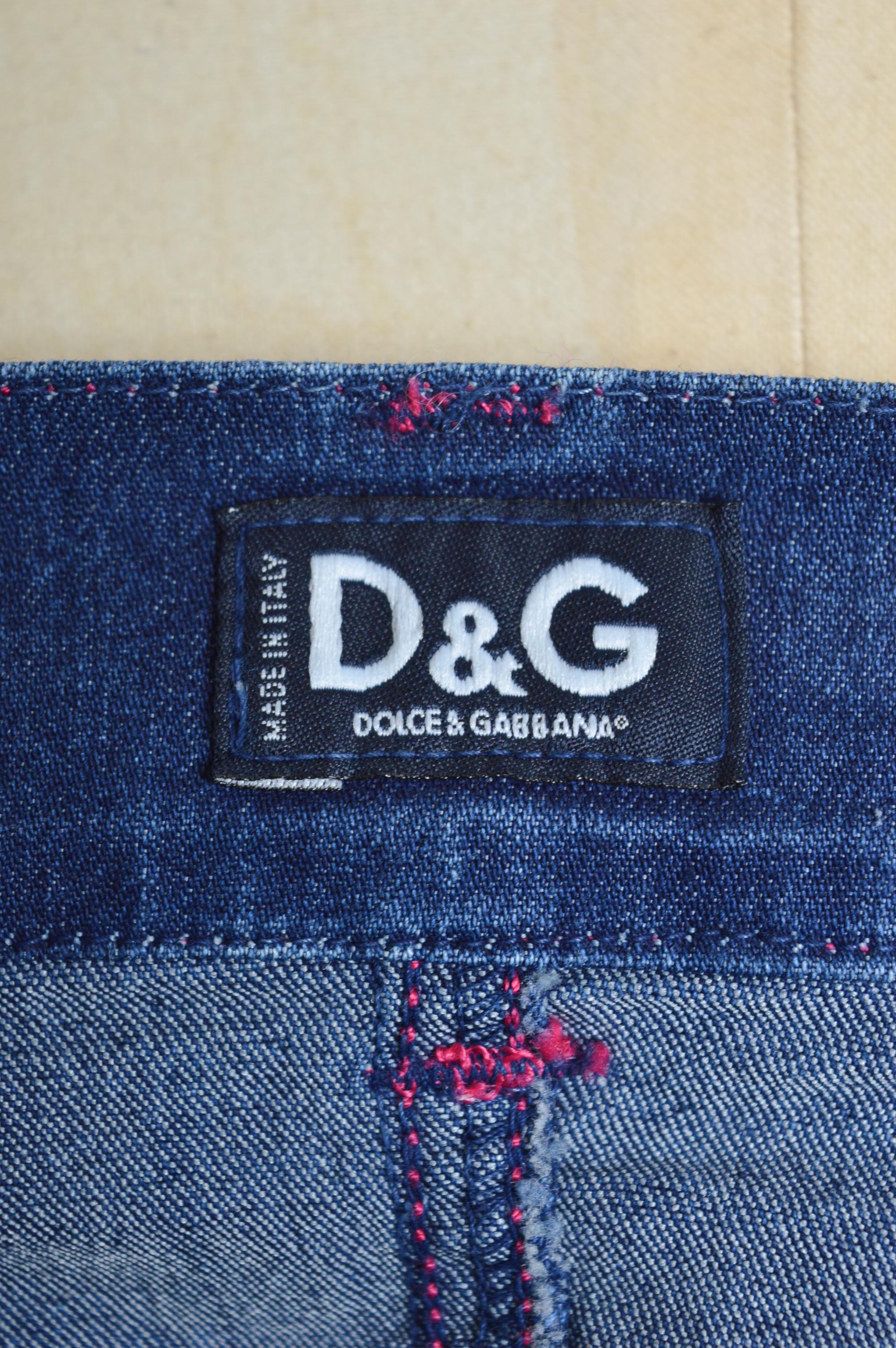Y2K Dolce & Gabbana Indigo Denim Bustier corset - Dark Blue Denim Top For Sale 9