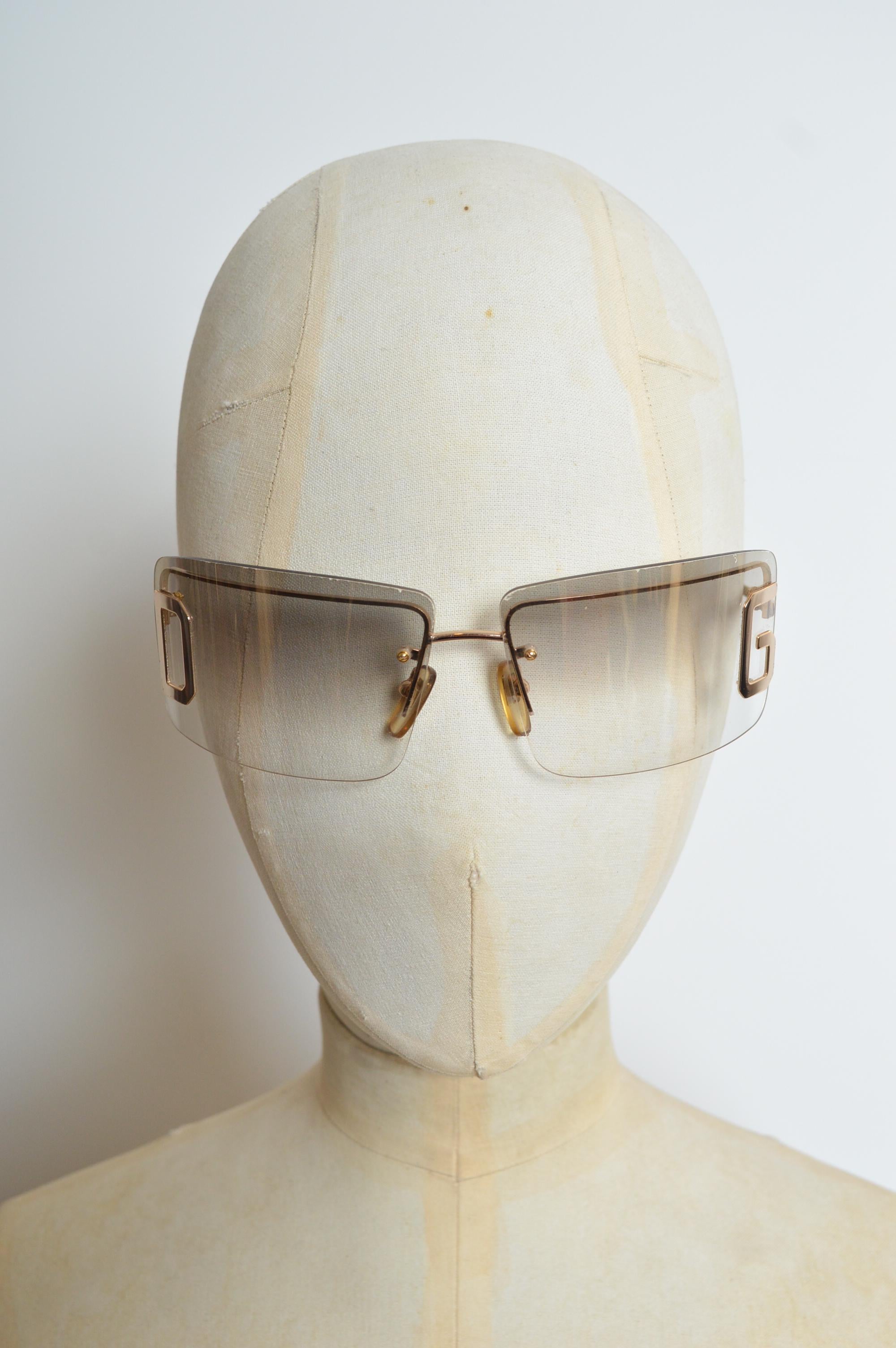 Y2k Dolce & Gabbana White Gold D&G detailed Y2K Shades - Sunglasses 5