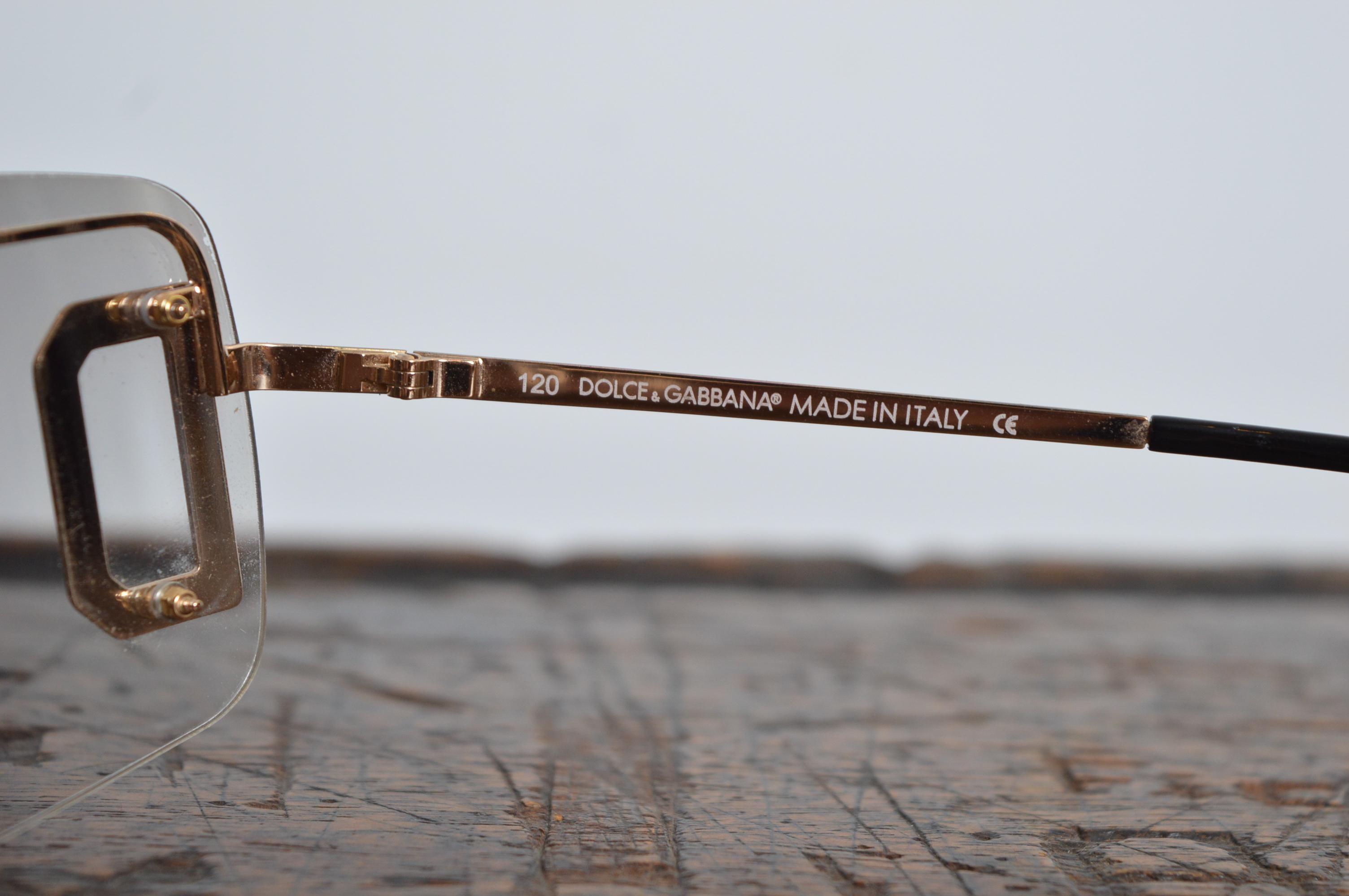Y2k Dolce & Gabbana White Gold D&G detailed Y2K Shades - Sunglasses 9