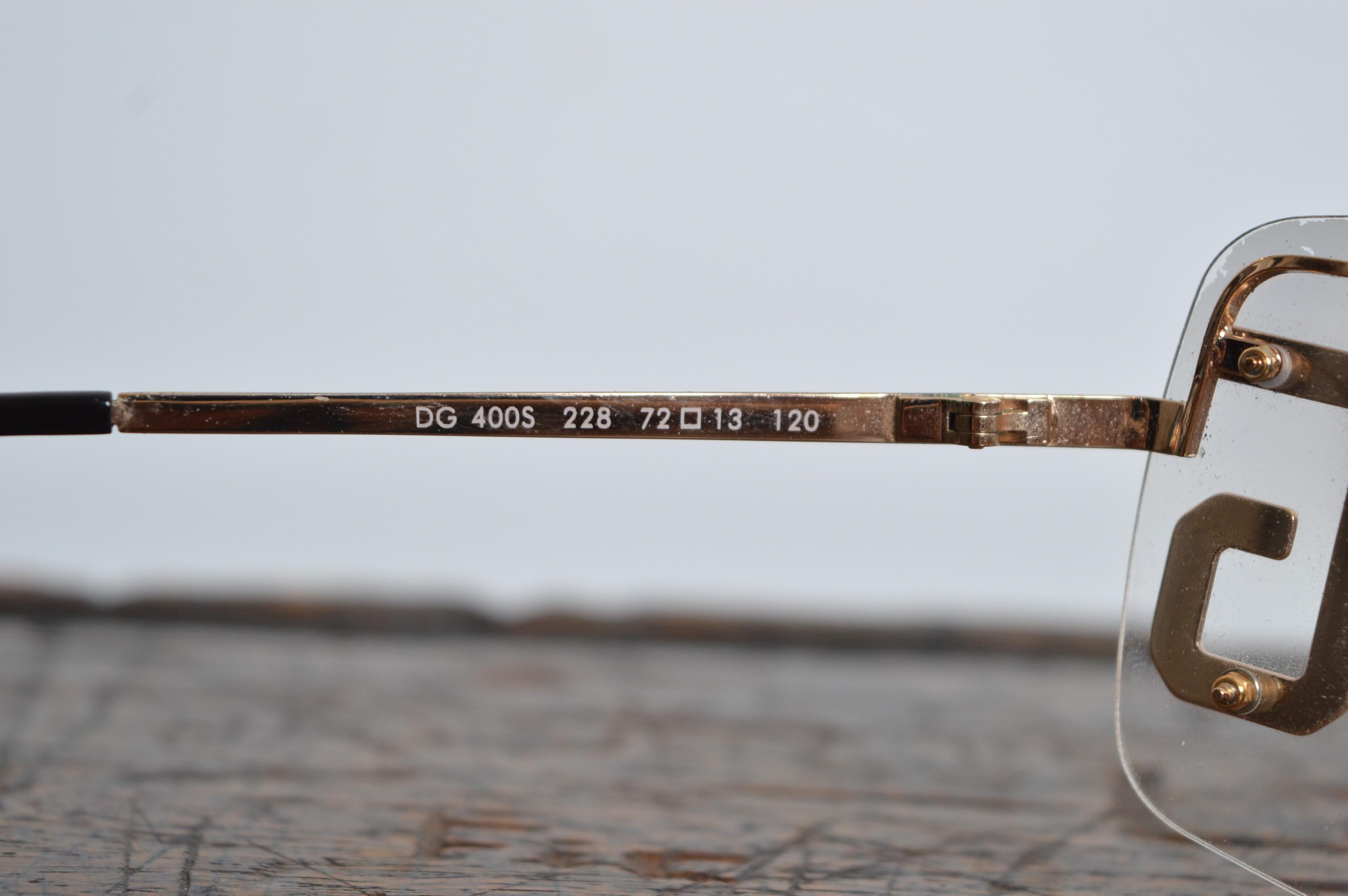 Y2k Dolce & Gabbana White Gold D&G detailed Y2K Shades - Sunglasses 10