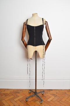 Y2k Donatella Versace era Black lace up sexy Camisole - Corset Tank Top