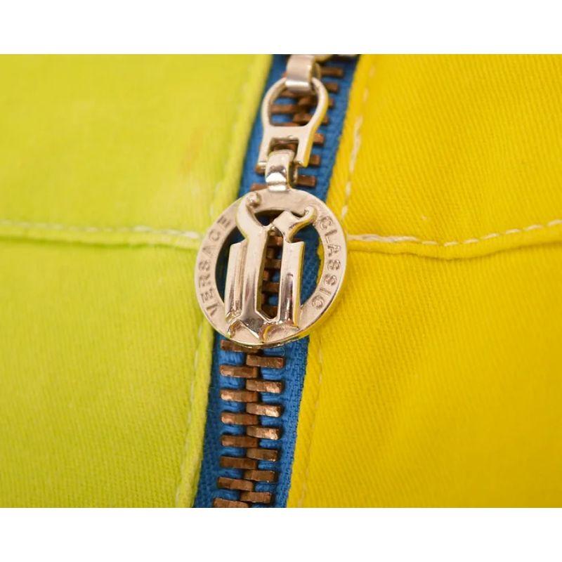 Yellow Y2k Donatella Versace Low Waisted Colourful 2000's Pop Art Mini Skirt