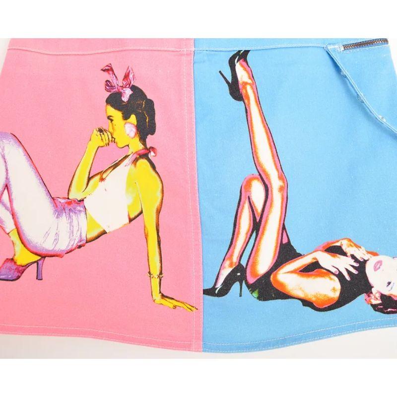 Y2k Donatella Versace Low Waisted Colourful 2000's Pop Art Mini Skirt 1