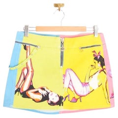 Y2k Donatella Versace Low Waisted Colourful 2000's Pop Art Mini Skirt