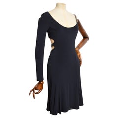 Y2k Donatella Versace One Sleeve / Shoulder 2000's Black Chain Dress