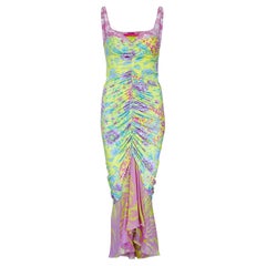 Y2K Emanuel Ungaro Yellow Floral Print Slip Dress