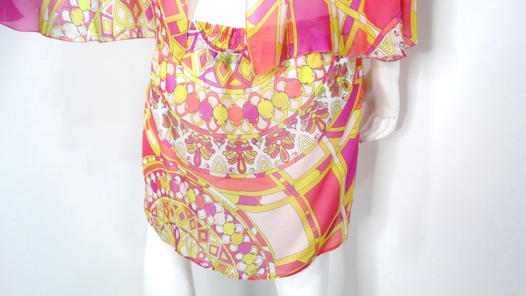 Y2K Emilio Pucci Sheer Silk Print Backless Dress For Sale at 1stDibs