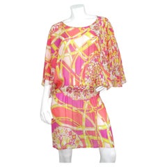 Y2K Emilio Pucci Sheer Silk Print Backless Dress
