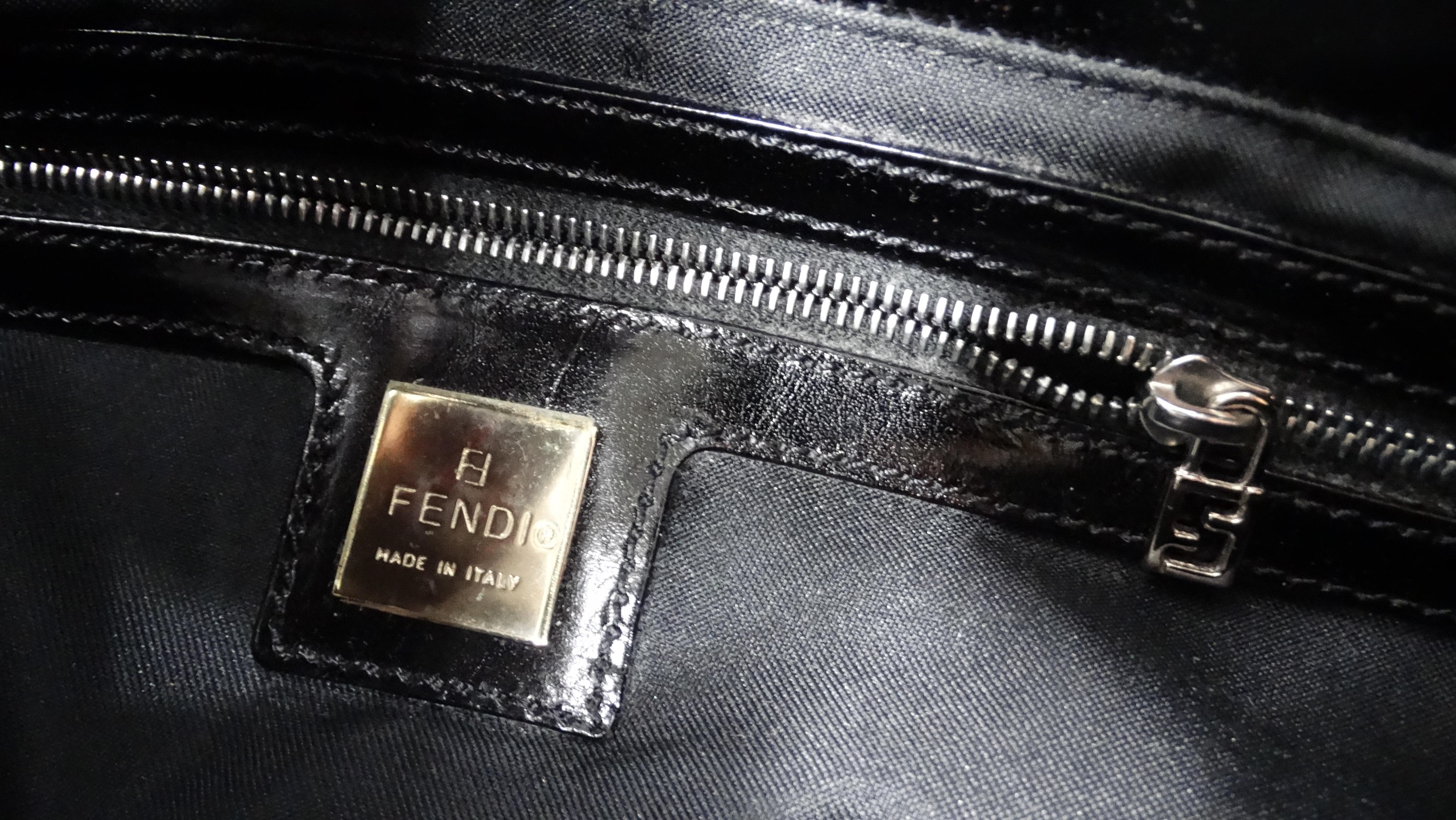 Y2K Fendi Black Beaded Baguette Shoulder Bag For Sale 7