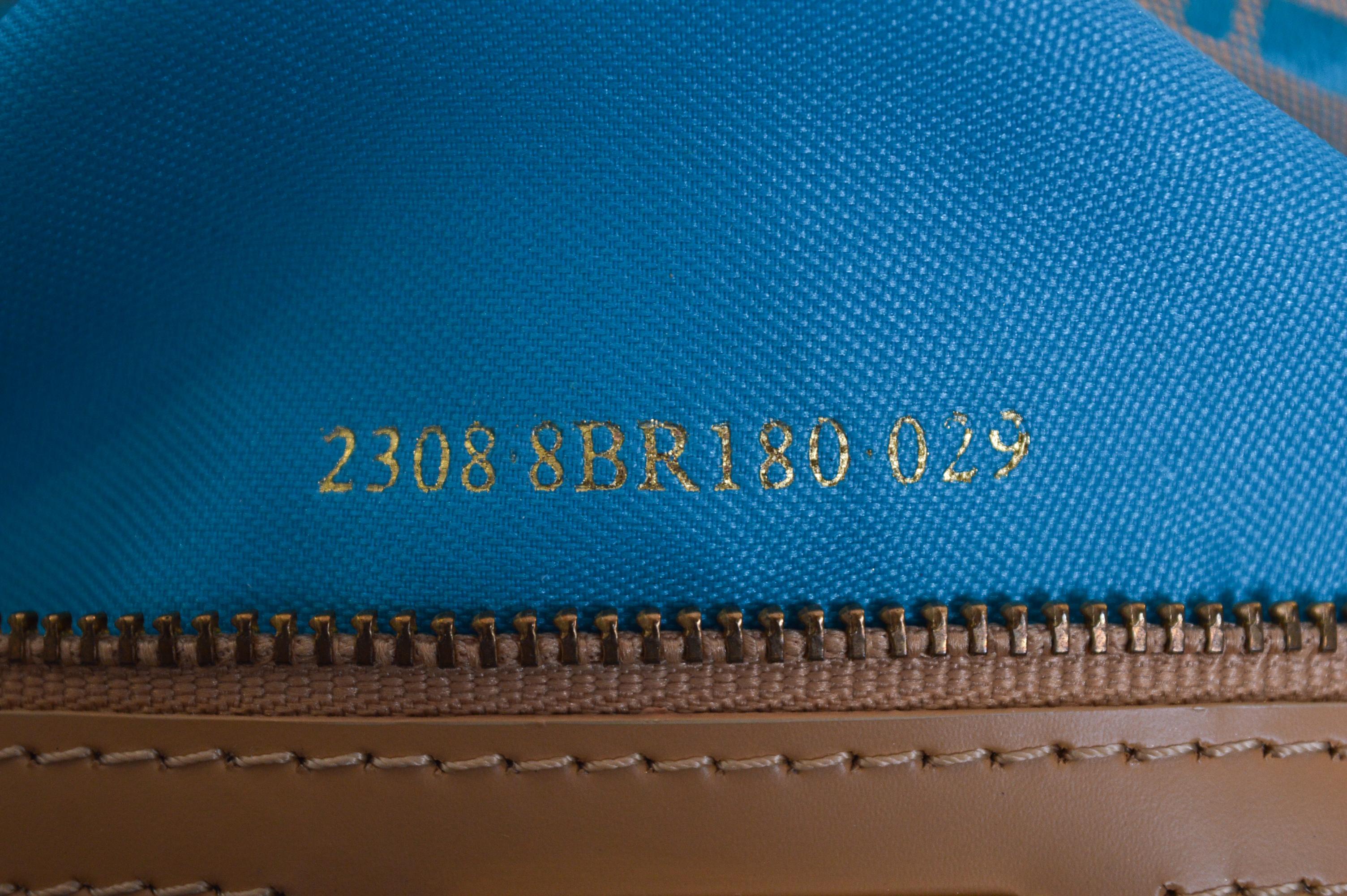 Y2k Fendi Shoulder Baguette Mini Blue & Beige Jacquard monogram Shoulder Bag 12