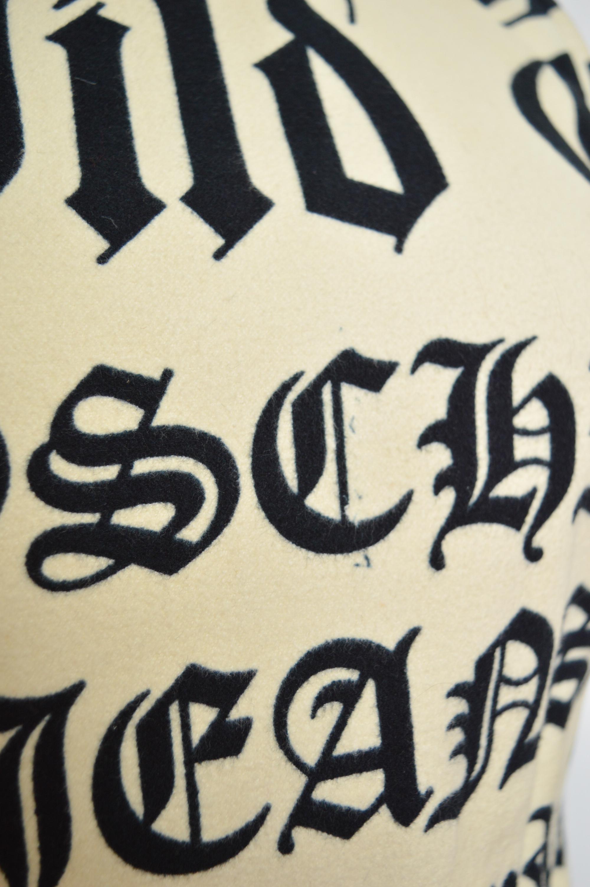 Y2K Gothic font MOSCHINO All over 2000s Rock N Roll Word print mini Shift Dress For Sale 10