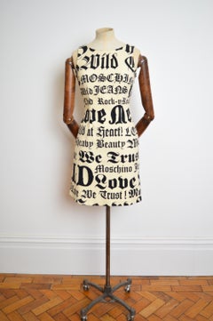 Y2K Gothic font MOSCHINO All over 2000s Rock N Roll Word print mini Shift Dress