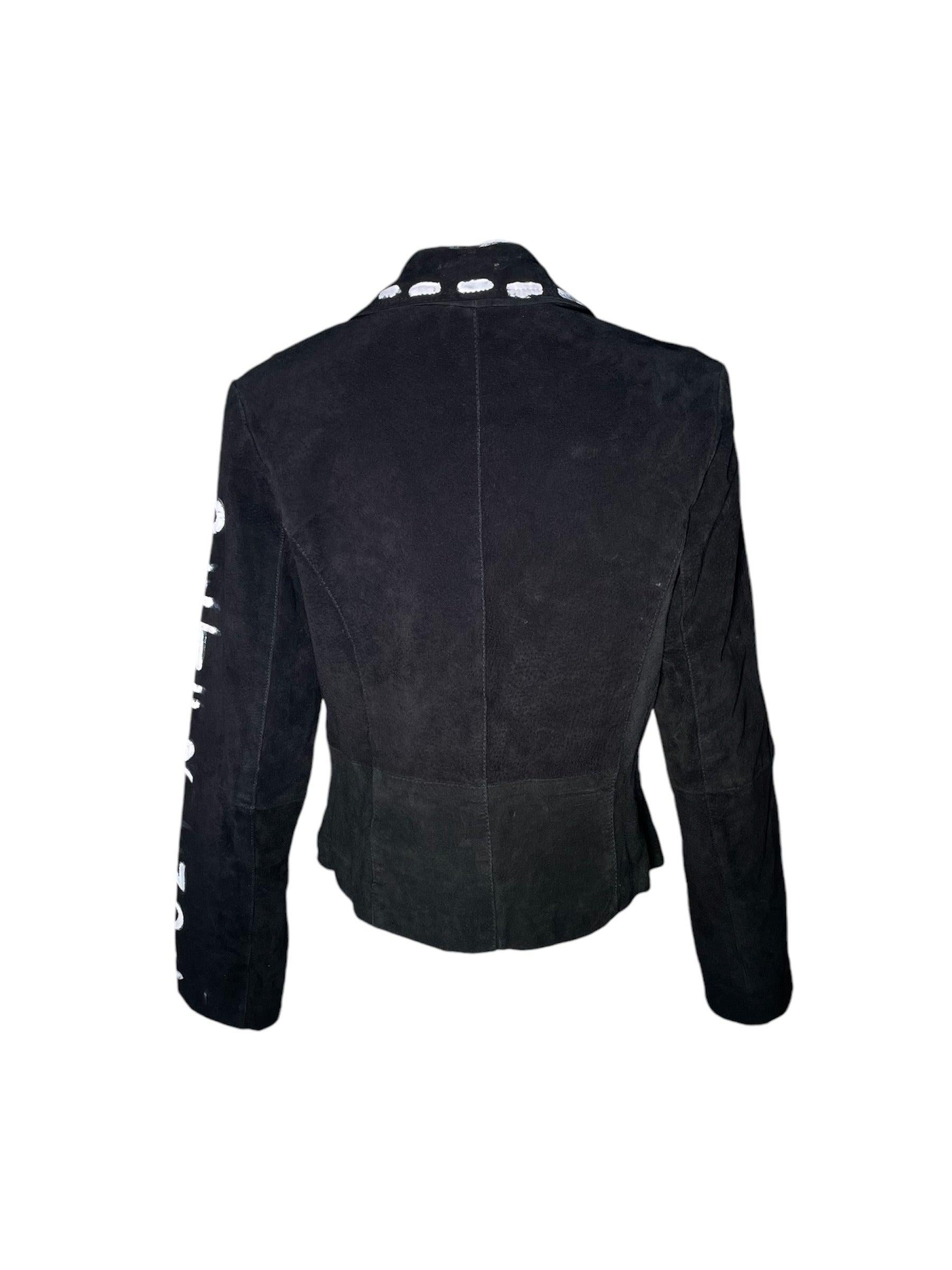 Noir Veste courte en daim noir 