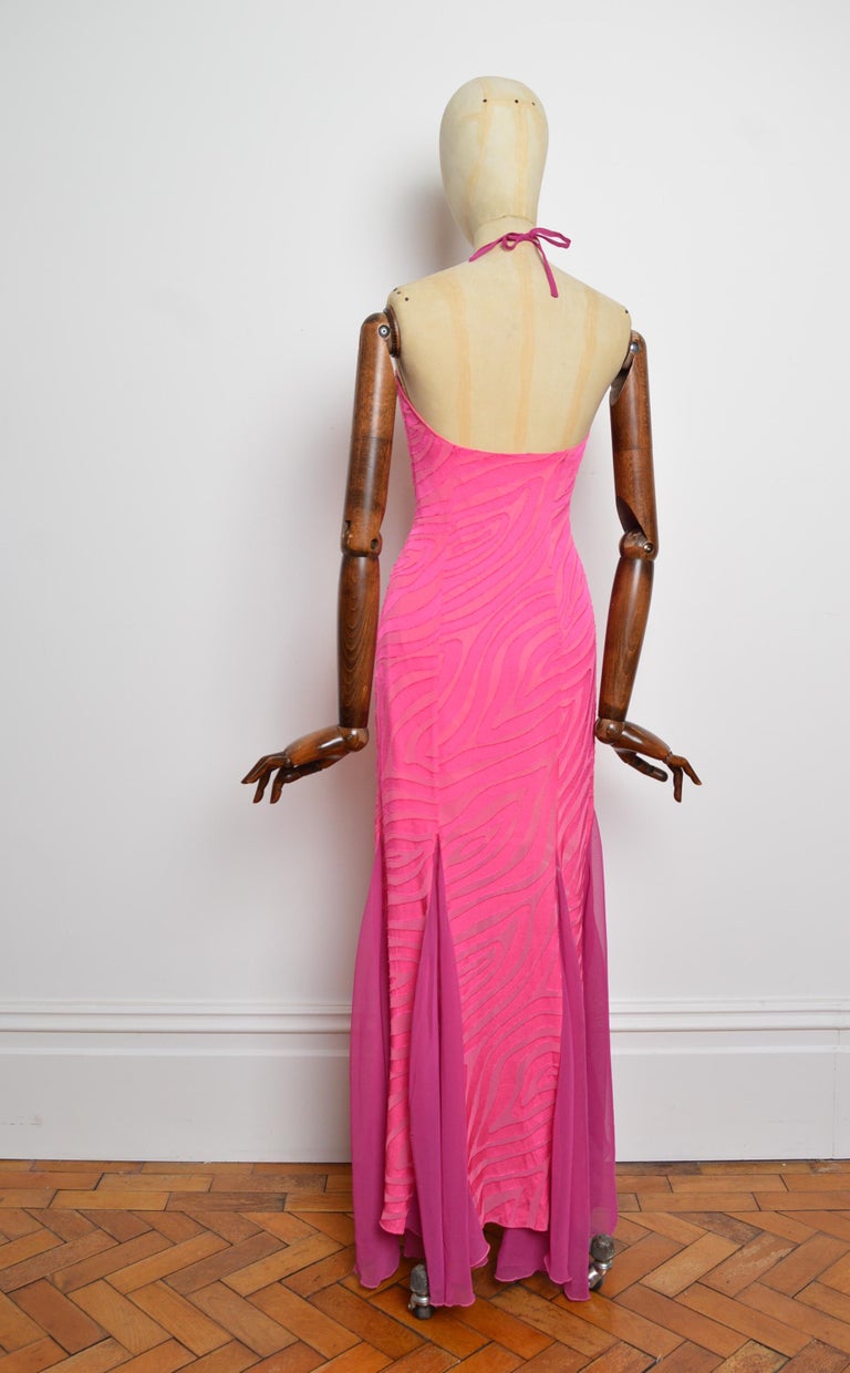 hot pink zebra dress Hot Pink/Black Sequin Zebra Gown