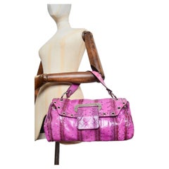Y2k Hot Pink Python Leather Dolce & Gabbana Shoulder Bag