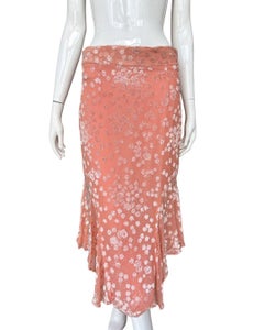 Y2K J.Mendel Paris Silk and Velvet Burnout Silk Skirt M