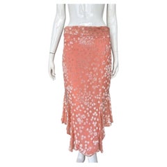 Y2K J.Mendel Paris Silk and Velvet Burnout Silk Skirt M