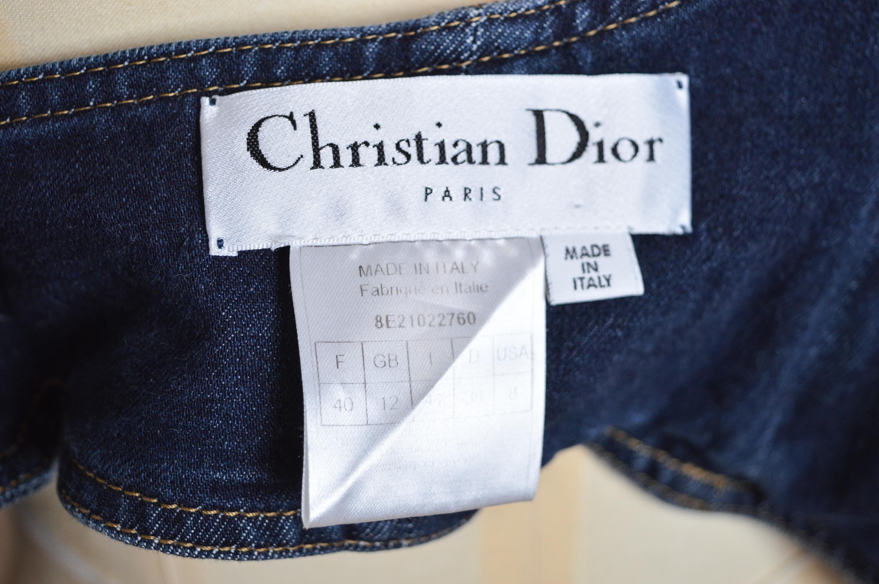 I2k John Galliano for Christian Dior Dark Blue Denim Backless Tux waistcoat Top Excellent état - En vente à Sheffield, GB