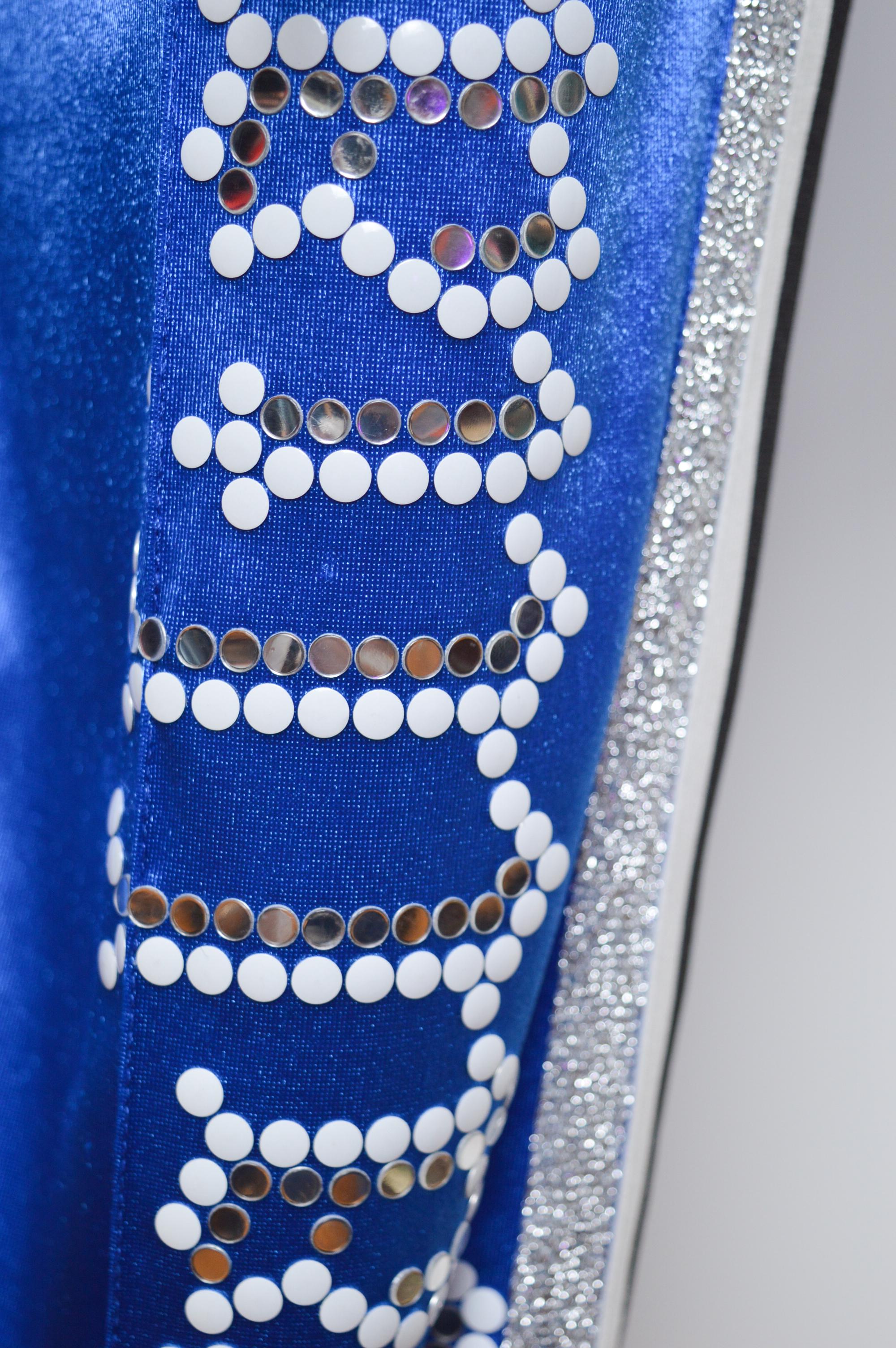 Pantaloni da jogging e da boxe Y2k John Galliano in raso a vita bassa a 3/4 blu in vendita 3