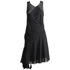 Vestido asimétrico drapeado negro de Junya Watanabe para Comme des Garçons Avant Garde, colección Y2K