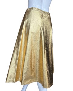 Y2K Just Cavalli Gold Daisy Midi Skirt M