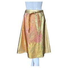 Y2K Just Cavalli Gold Daisy Midi Skirt M