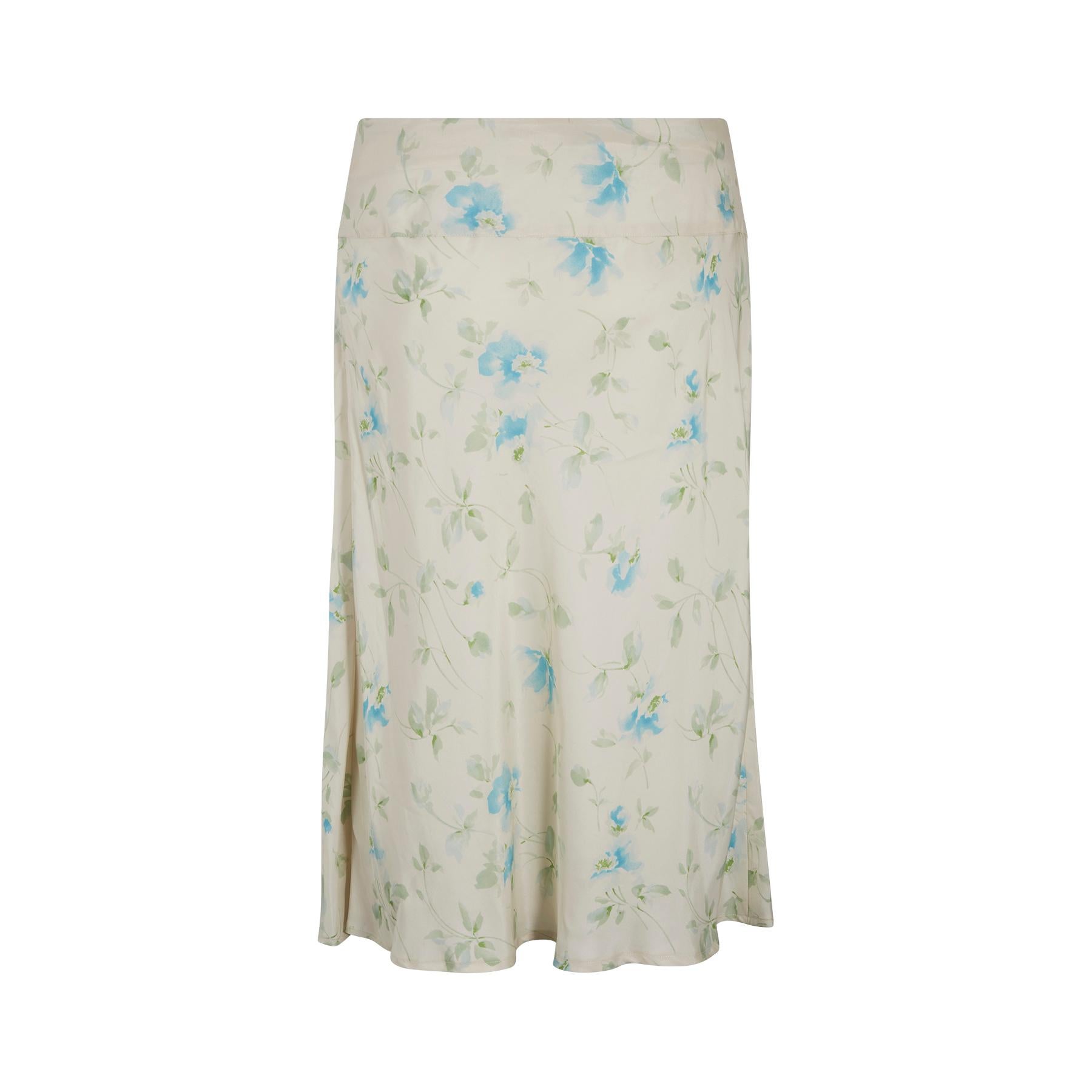 Y2K La Perla Cream Silk Floral Bodice and Skirt Set 3
