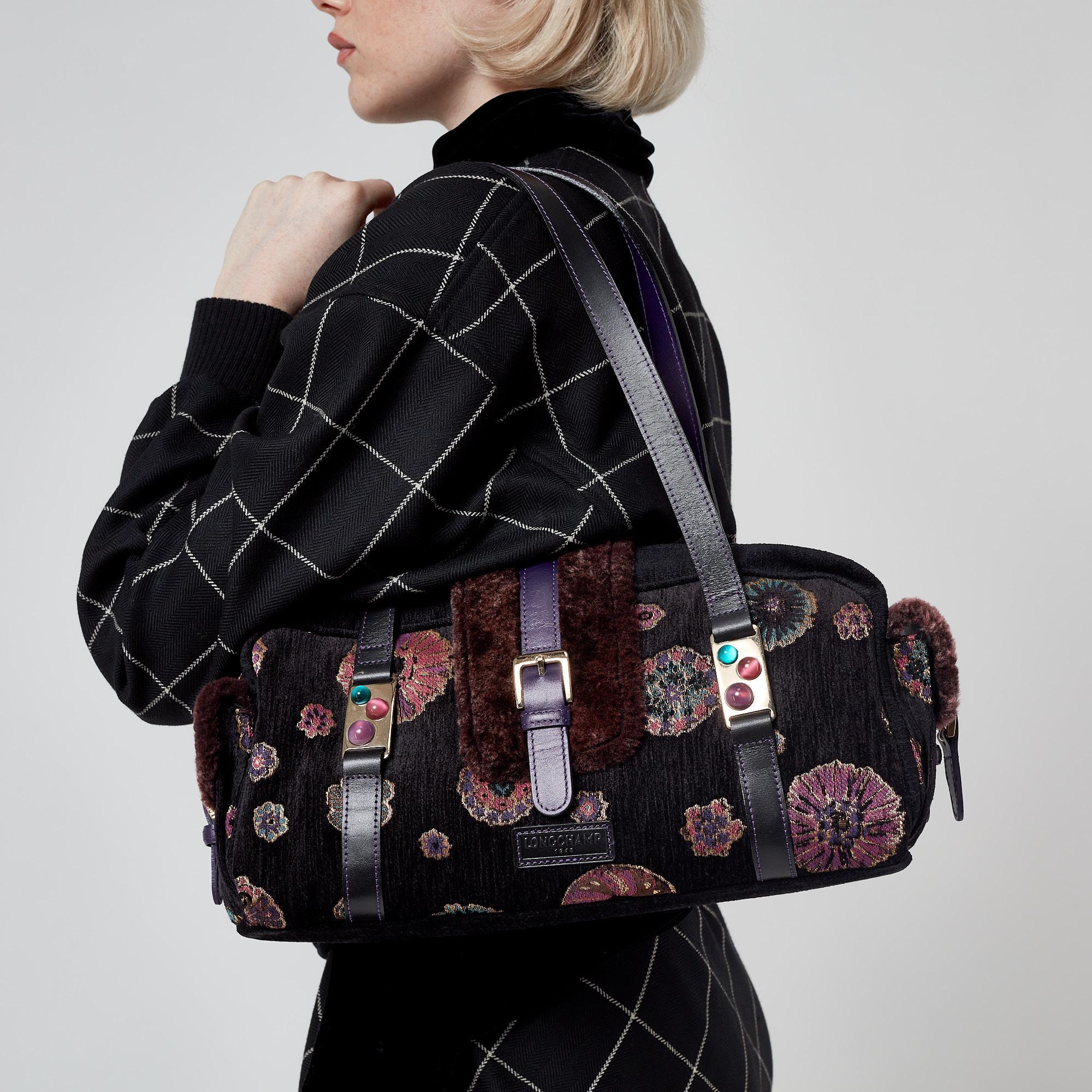 Borsa Longchamps viola impreziosita da tappeto Y2K in vendita 1