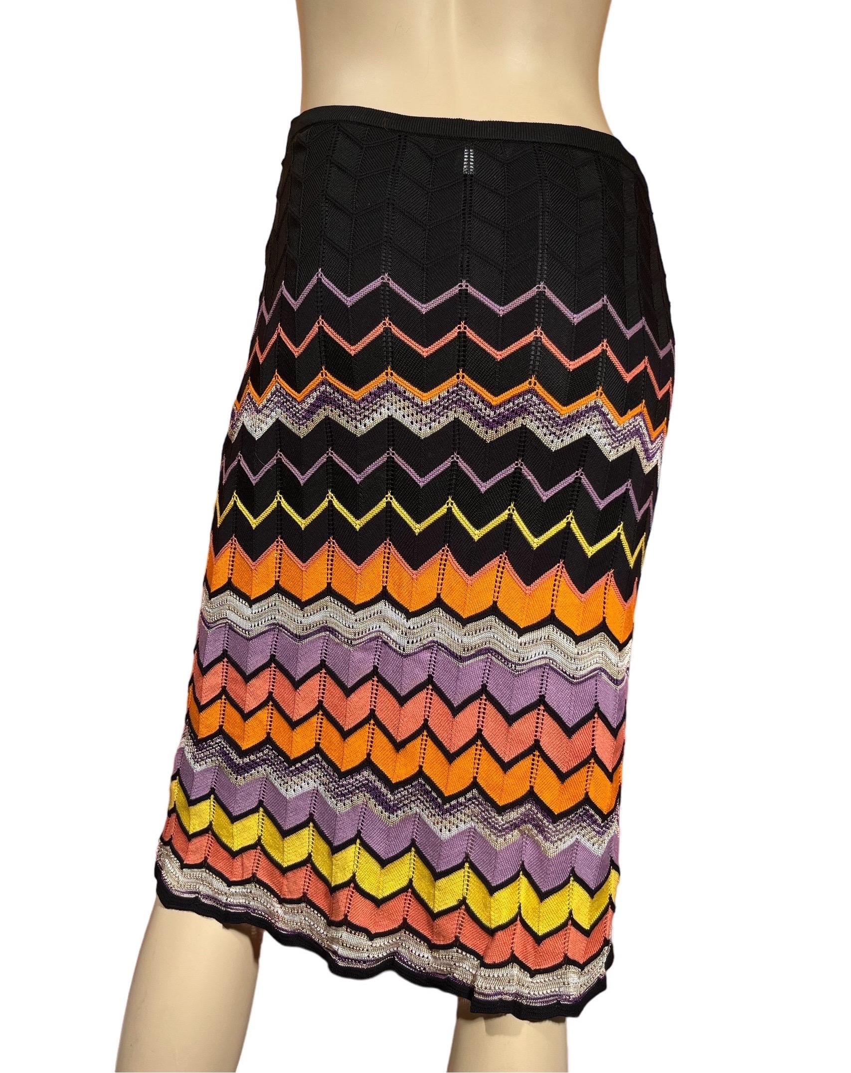 Y2K MISSONI Multi-color Flame Knit Skirt 1