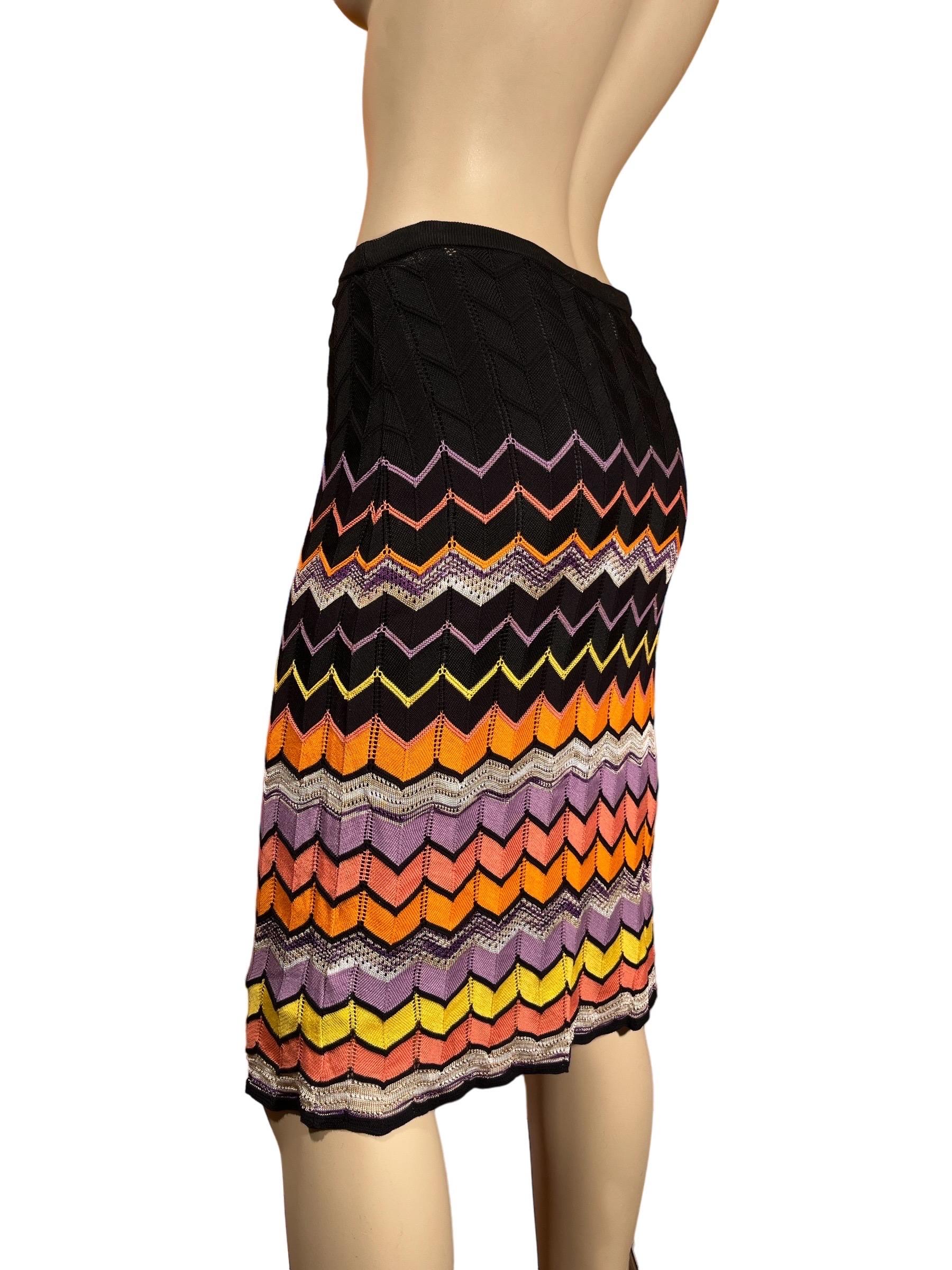 Y2K MISSONI Multi-color Flame Knit Skirt 2