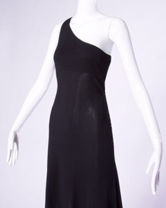 Moschino Couture anni 2000! Abito vintage monospalla in maglia nera Cruise Me Baby