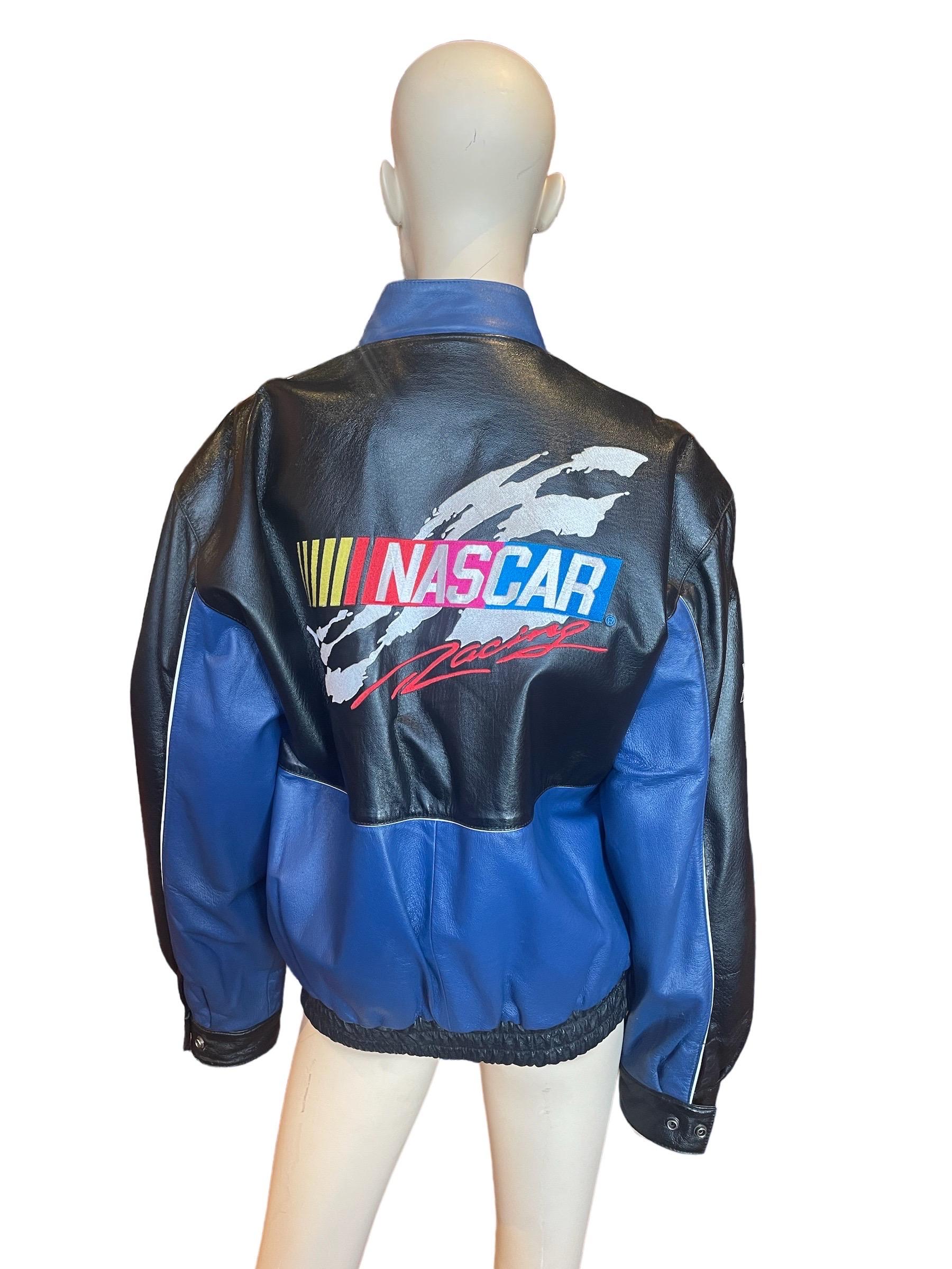 Y2K NASCAR Leather Jacket  In Good Condition In Greenport, NY