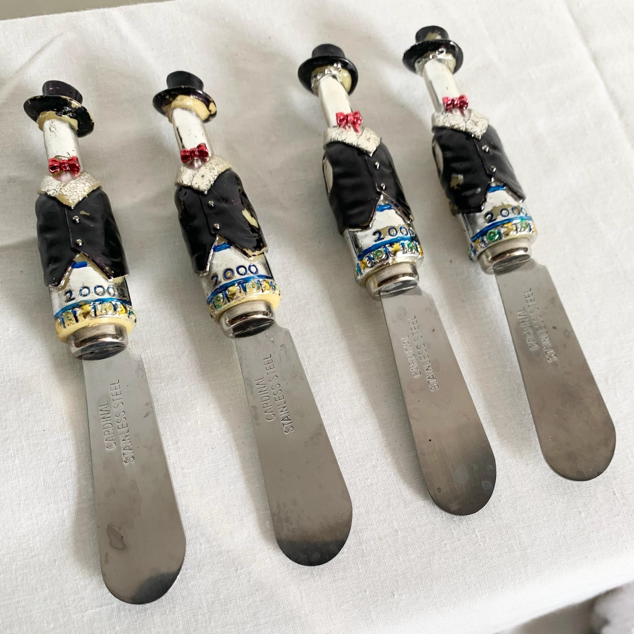 Late 20th Century Y2k New Years Millenium Cheese Knives/Spreaders - Set of 4 For Sale