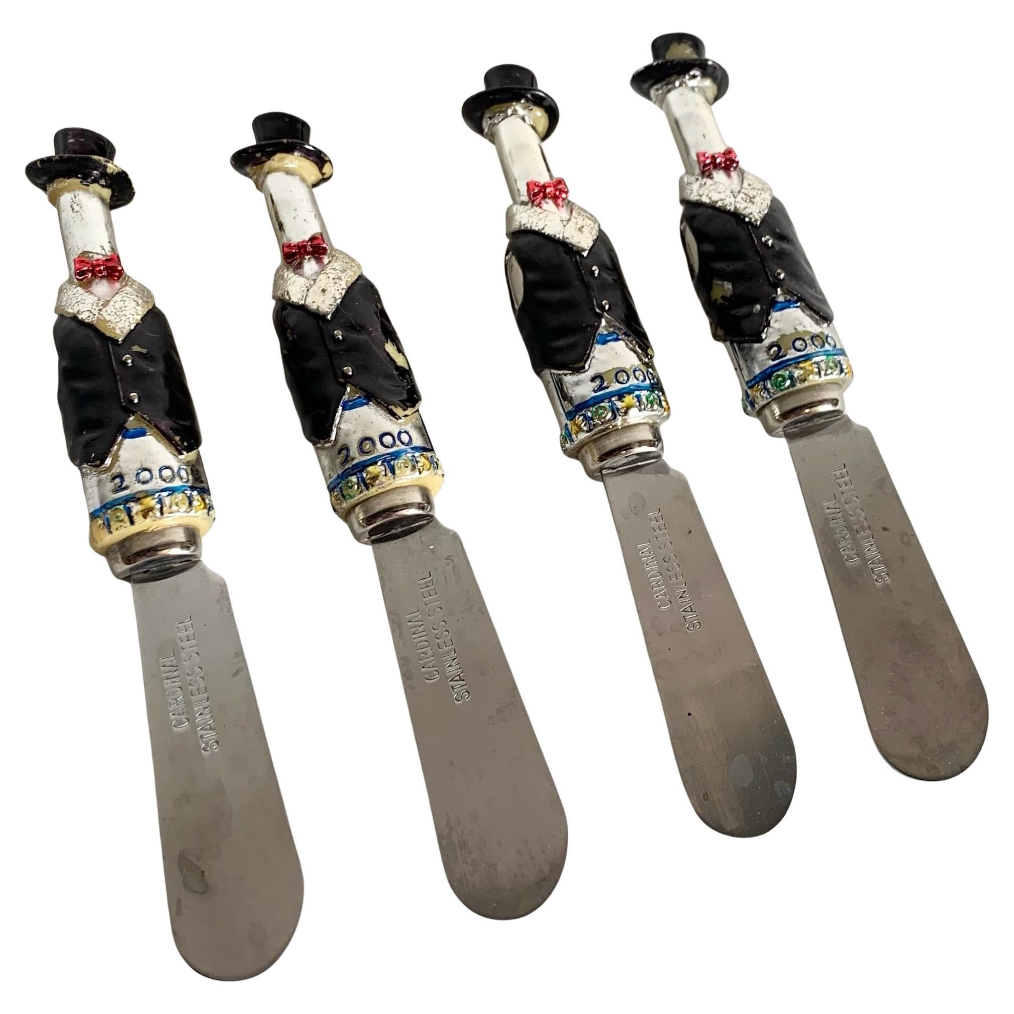 Y2k New Years Millenium Cheese Knives/Spreaders - Set of 4